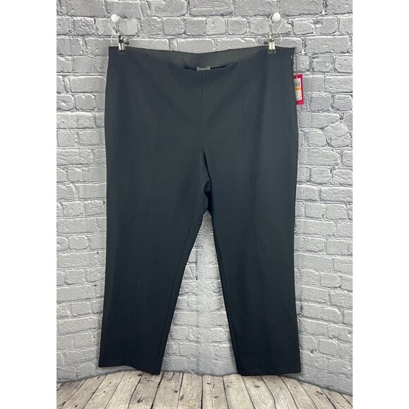 Vince Camuto Womens Plus Essentials Black Pants Stretch  Waist Size 24W NEW - Picture 1 of 6